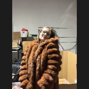 Plush Brown Faux Fur Coat